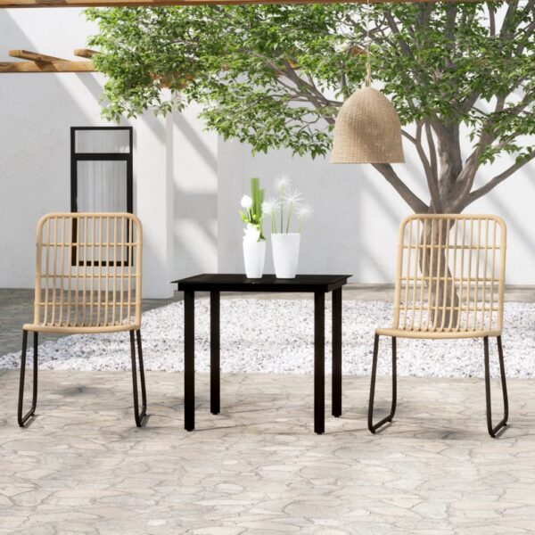 Outdoor Garden Patio Dining Set PE Rattan Wicker Table Chairs Weather Resistant