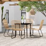 5 Piece Garden Dining Set Oak