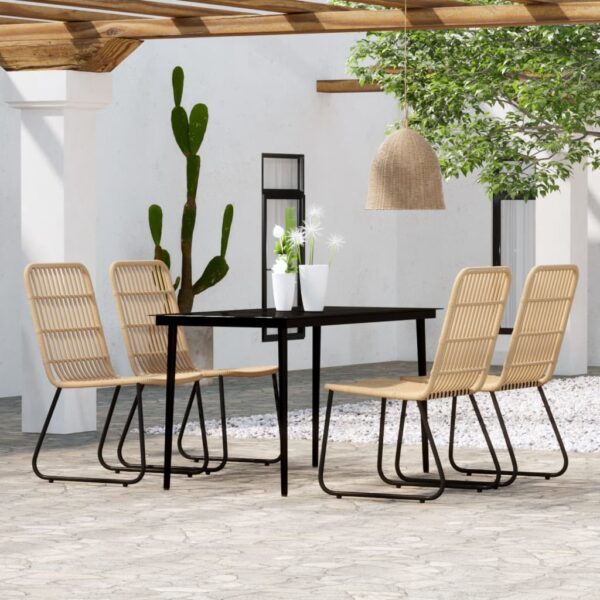 5 Piece Garden Dining Set Oak