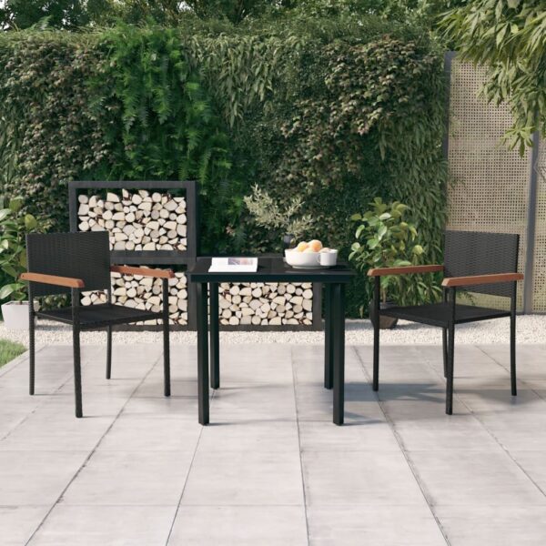 Outdoor Rattan Garden Patio Furniture Set Dining Chairs Table Black Elegant