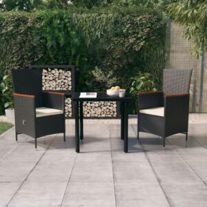 Outdoor Rattan Garden Patio Furniture Set Reclining Chairs Glass Table Cushions