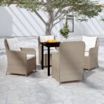 5 Piece Garden Dining Set Brown