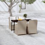 5 Piece Garden Dining Set Brown