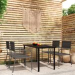 5 Piece Garden Dining Set Grey