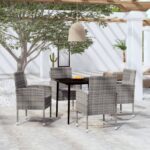 5 Piece Garden Dining Set Anthracite