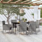 7 Piece Garden Dining Set Anthracite