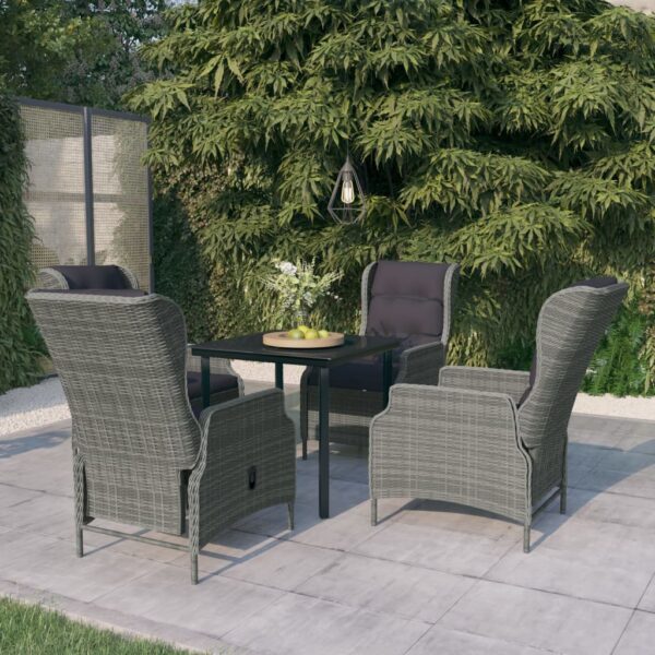 5 Piece Garden Dining Set Light Grey