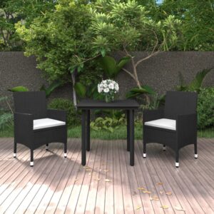 Outdoor Rattan Garden Dining Set Weatherproof Glass Tabletop Comfort Cushions