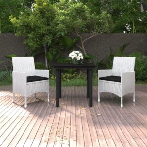 Outdoor Rattan Garden Dining Set with Cushions Patio Furniture Glass Tabletop