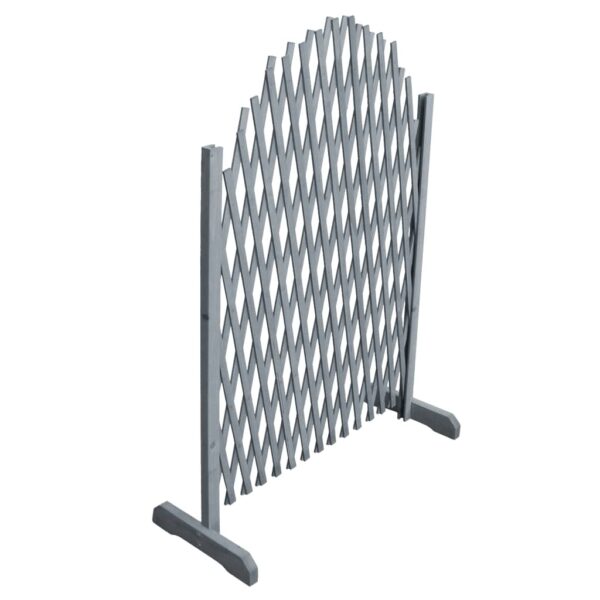 Solid Firwood Expandable Trellis Fence Panel Grey Garden Privacy Screen Plant Support