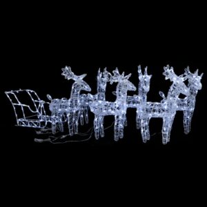 Reindeers & Sleigh Christmas Decoration 320 LEDs Acrylic