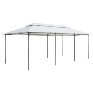 Outdoor Gazebo Canopy White Polyester UV-Resistant Water-Repellent Patio Tent