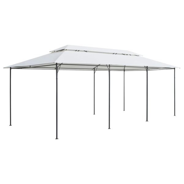 Outdoor Gazebo Canopy White Polyester UV-Resistant Water-Repellent Patio Tent