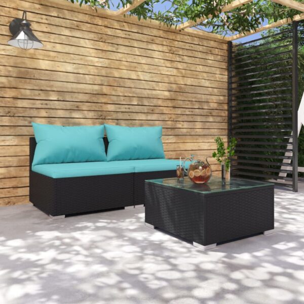 Outdoor Rattan Lounge Set Garden Patio Furniture with Cushions Comfortable