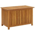 Outdoor Garden Storage Bench Wooden Patio Deck Box Water-Resistant Organizer