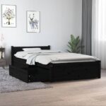 Bed Frame with Drawers Black 92x187 cm Single Size