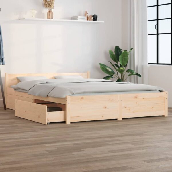 Bed Frame with Drawers 137x187 cm Double Size