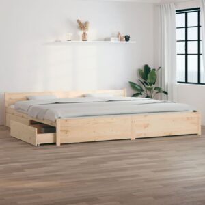 Bed Frame with Drawers 183x203 cm King Size