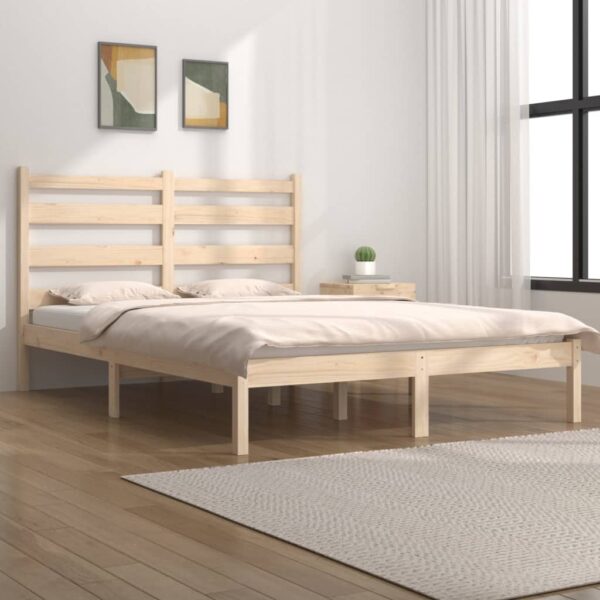 Bed Frame Solid Wood Pine 183x203 cm King Size