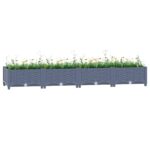 Spacious Grey Polypropylene Garden Planter Raised Bed for Outdoor Planting