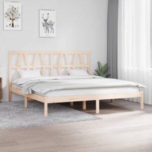 Bed Frame Solid Wood Pine 183x203 cm King Size