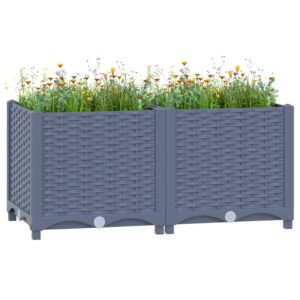 Outdoor Garden Planter Box - Durable Polypropylene Patio Raised Bed for Plants