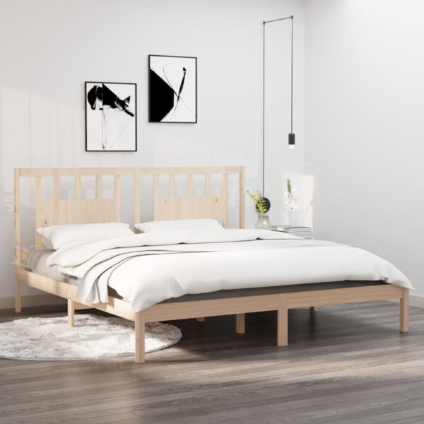 Bed Frame Solid Wood 183x203 cm King Size