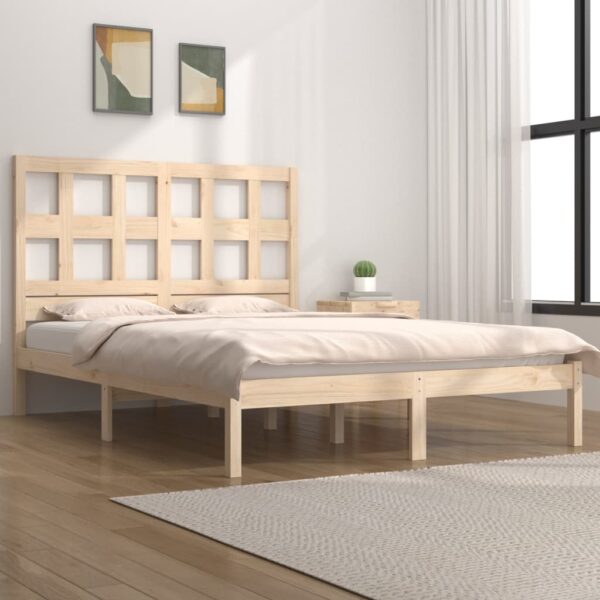 Bed Frame Solid Wood Pine 183x203 cm King Size