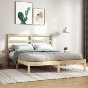 Bed Frame Solid Wood 153x203 cm Queen Size