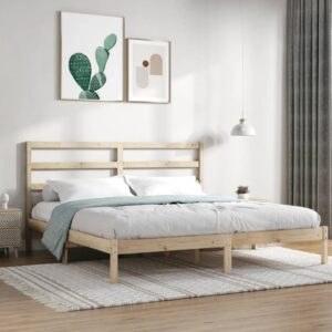 Bed Frame Solid Wood 183x203 cm King Size