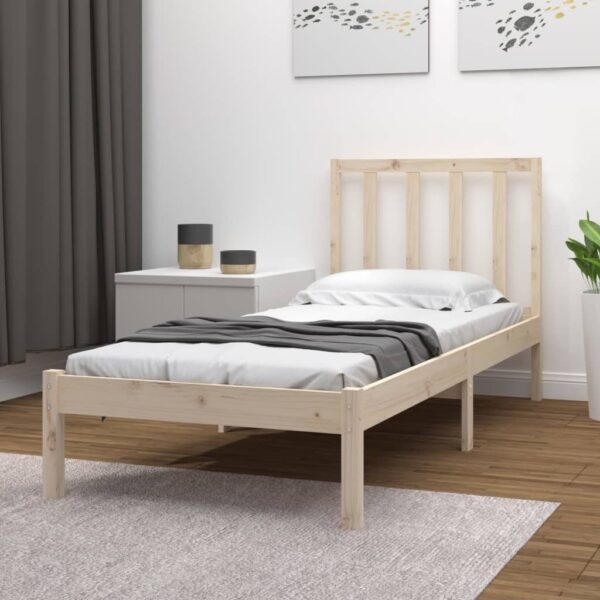 Bed Frame Solid Wood Pine 92x187 cm Single Size