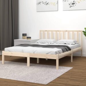 Bed Frame Solid Wood Pine 183x203 cm King Size