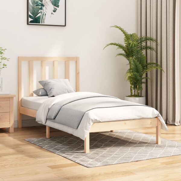 Bed Frame Solid Wood Pine 92x187 cm Single Size