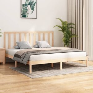 Bed Frame Solid Wood Pine 183x203 cm King Size