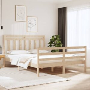 Bed Frame Solid Wood 153x203 cm Queen Size