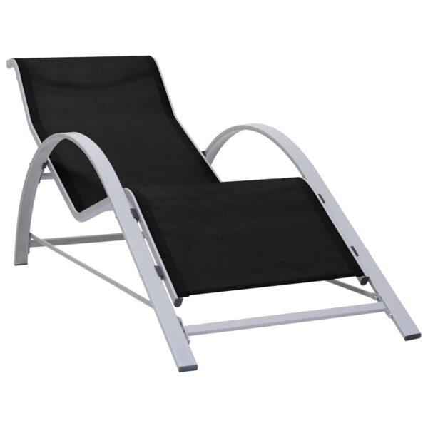 Sunlounger Textilene and Aluminium Black