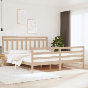 Bed Frame Solid Wood 183x203 cm King Size