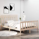 Bed Frame Solid Wood 137x187 cm Double Size