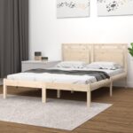 Bed Frame Solid Wood 137x187 cm Double Size