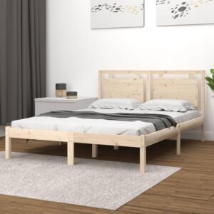 Bed Frame Solid Wood 137x187 cm Double Size