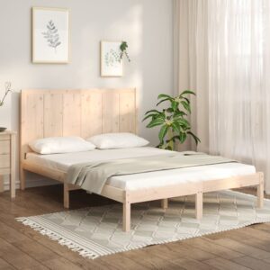 Bed Frame Solid Wood Pine 153x203 cm Queen Size