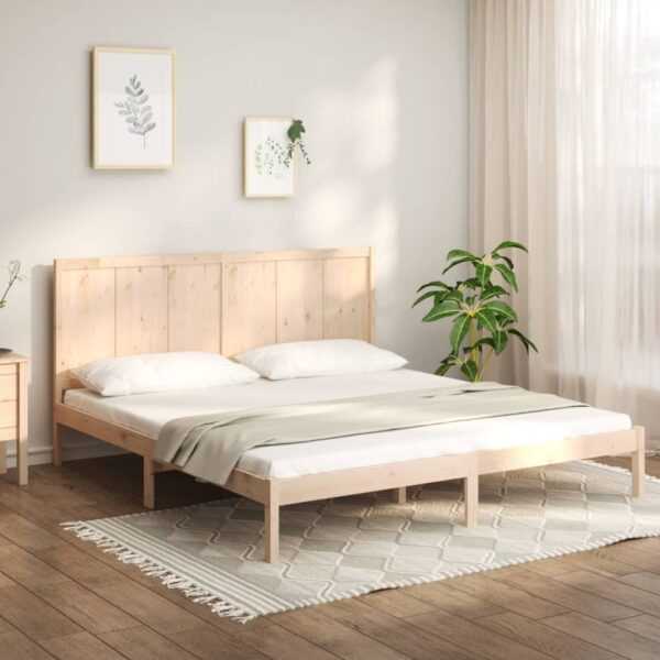 Bed Frame Solid Wood Pine 183x203 cm King Size