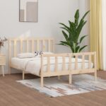 Bed Frame Solid Wood 153x203 cm Queen Size