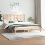 Bed Frame Solid Wood Pine 183x203 cm King Size