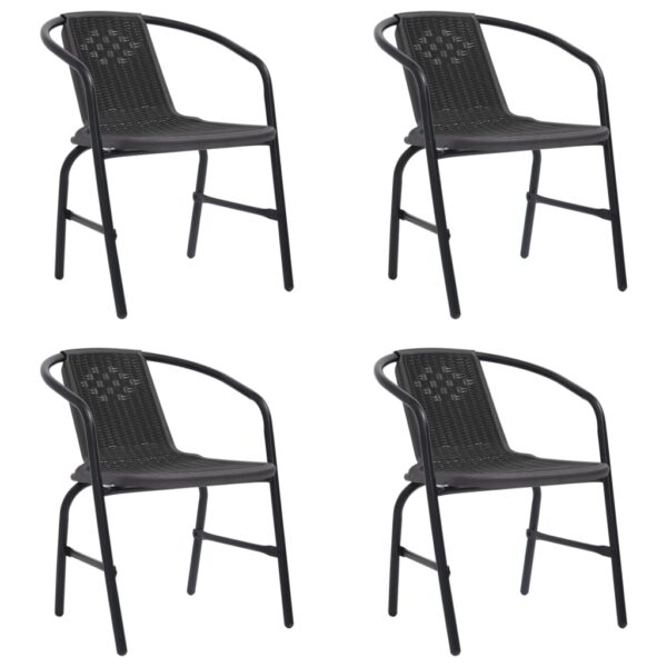 Garden Chairs 4 pcs Plastic Rattan and Steel 110 kg