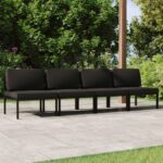 4-Seater Garden Sofa with Cushions Aluminium Anthracite