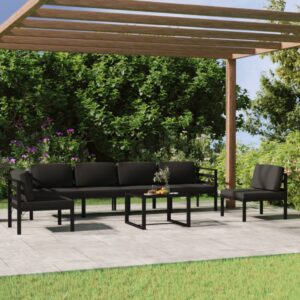 7 Piece Garden Lounge Set with Cushions Aluminium Anthracite