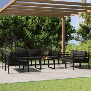 8 Piece Garden Lounge Set with Cushions Aluminium Anthracite