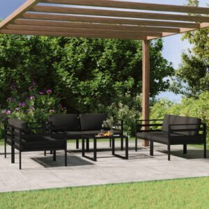 7 Piece Garden Lounge Set with Cushions Aluminium Anthracite