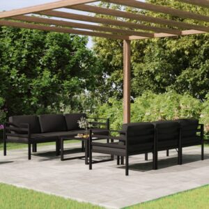 7 Piece Garden Lounge Set with Cushions Aluminium Anthracite